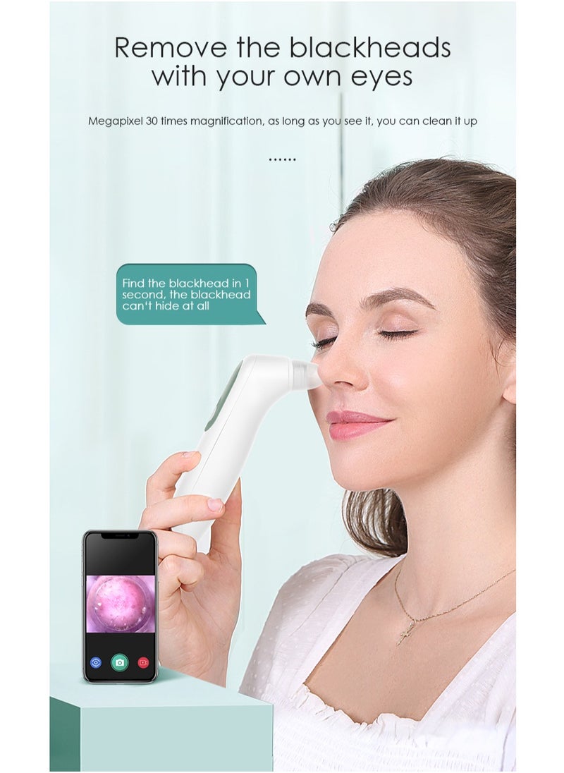 Blackhead Remover with Camera,Pore Vacuum with HD Camera for Skin Care,WiFi Facial Acne Extractor with 3 Adjustable Suction Power White