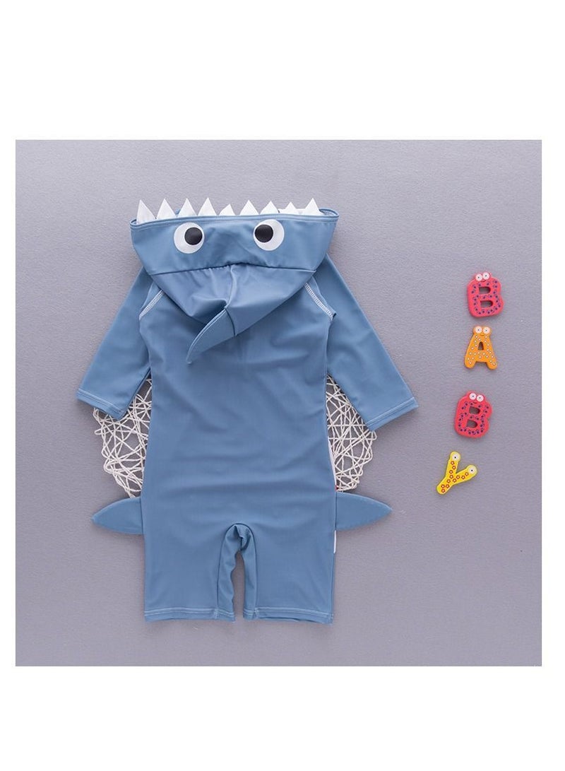 Y&D Boys One Piece Swimsuit Pink Flower Leaf With Hat Beach Children's Hot Spring  2-3Y - Image 3