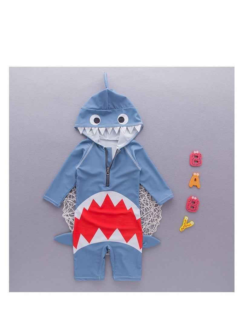 Y&D Boys One Piece Swimsuit Pink Flower Leaf With Hat Beach Children's Hot Spring  2-3Y - Image 2