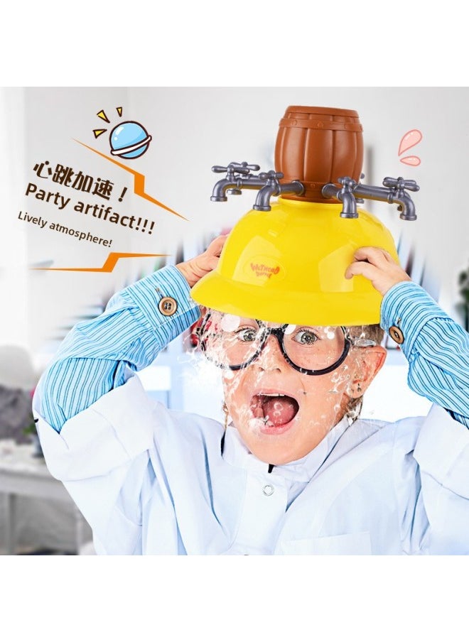 Generic - Children's Trick Wet Water Challenge Cap Funny Wet Face Ice Bucket Cap Multi-person Interactive Party Toy-Color:3124 Double-layer Projection Game Disc - Image 1
