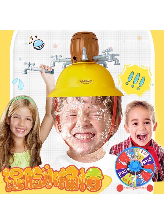 Generic - Children's Trick Wet Water Challenge Cap Funny Wet Face Ice Bucket Cap Multi-person Interactive Party Toy-Color:3124 Double-layer Projection Game Disc - Image 1