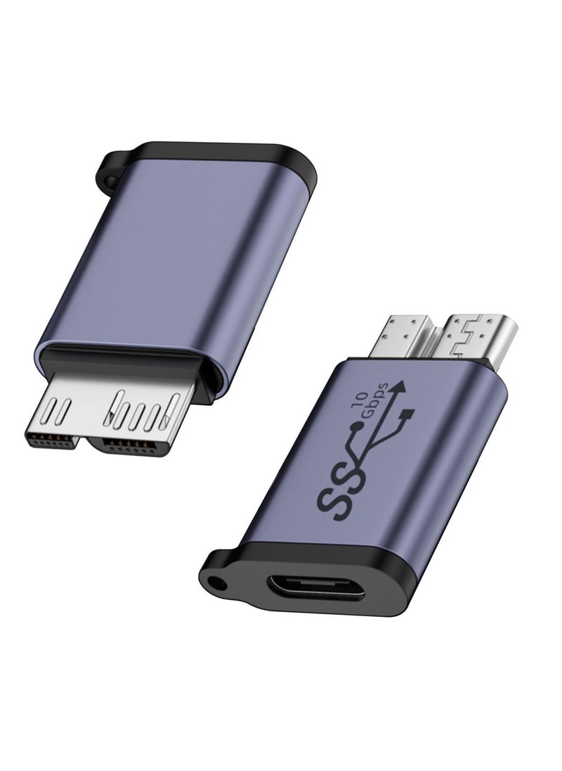 SYOSI High-Speed USB C Female to Micro B Male Adapter,10Gbps Data Transfer Charging for External Hard Drives, SSDs, Tablets, Cameras, Laptops,2Pcs  - Image 1