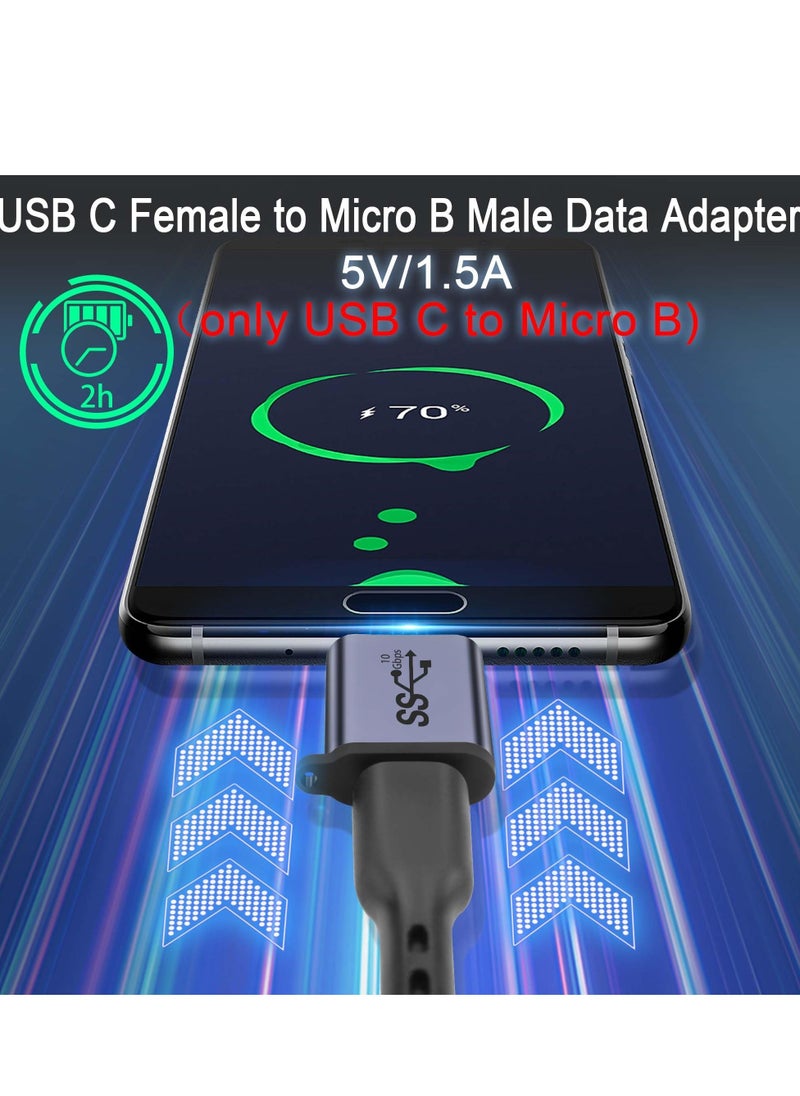 SYOSI High-Speed USB C Female to Micro B Male Adapter,10Gbps Data Transfer Charging for External Hard Drives, SSDs, Tablets, Cameras, Laptops,2Pcs  - Image 5