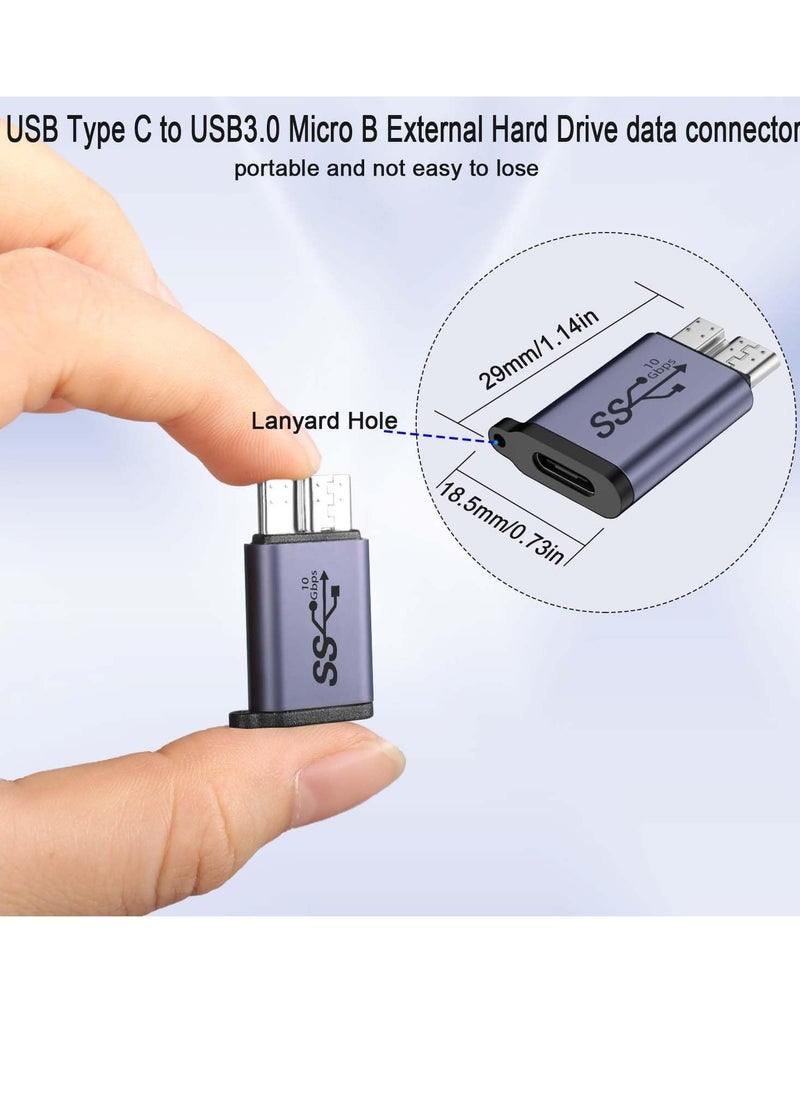 SYOSI High-Speed USB C Female to Micro B Male Adapter,10Gbps Data Transfer Charging for External Hard Drives, SSDs, Tablets, Cameras, Laptops,2Pcs  - Image 3