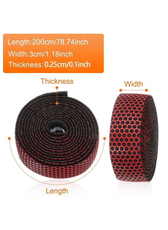 LAMAY 2PCS of Hexagonal Bicycle Handle Tape, Anti-Fall Handle Tape. Enhance the Grip of Your Bike, Wrap Your Bike, and Enjoy a Comfortable Riding Experience(Red) - Image 2