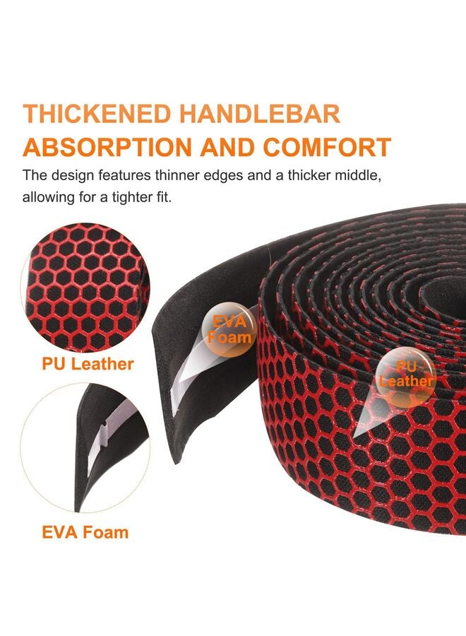 LAMAY 2PCS of Hexagonal Bicycle Handle Tape, Anti-Fall Handle Tape. Enhance the Grip of Your Bike, Wrap Your Bike, and Enjoy a Comfortable Riding Experience(Red) - Image 4