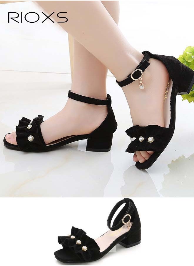 RIOXS Little Kids Girls Fashion Non-Slip Soft Sole Sandals Princess Adjustable Shoes Lightweight Breathable Ankle Strap Sandals  - Image 4