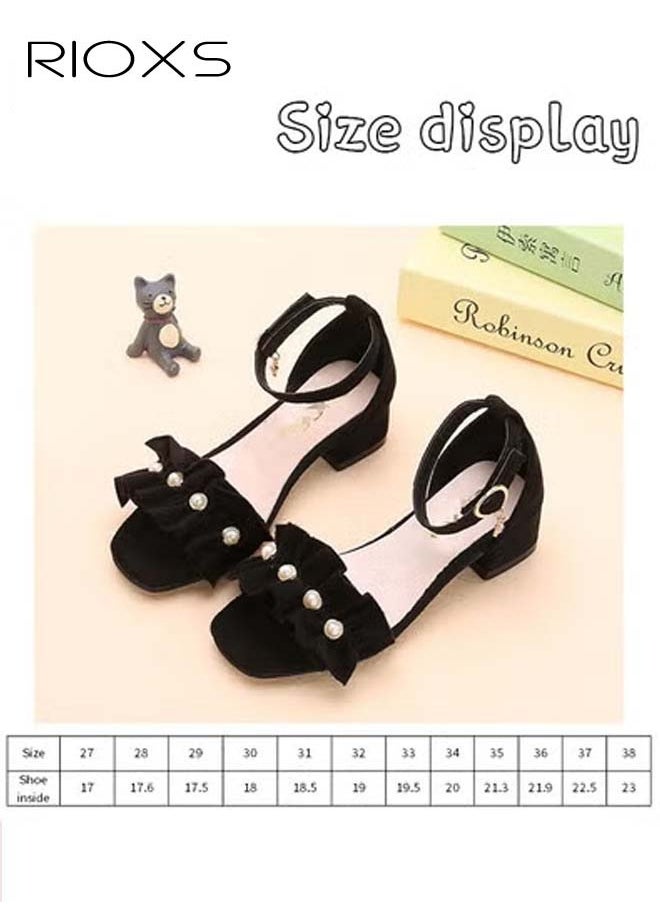 RIOXS Little Kids Girls Fashion Non-Slip Soft Sole Sandals Princess Adjustable Shoes Lightweight Breathable Ankle Strap Sandals  - Image 5
