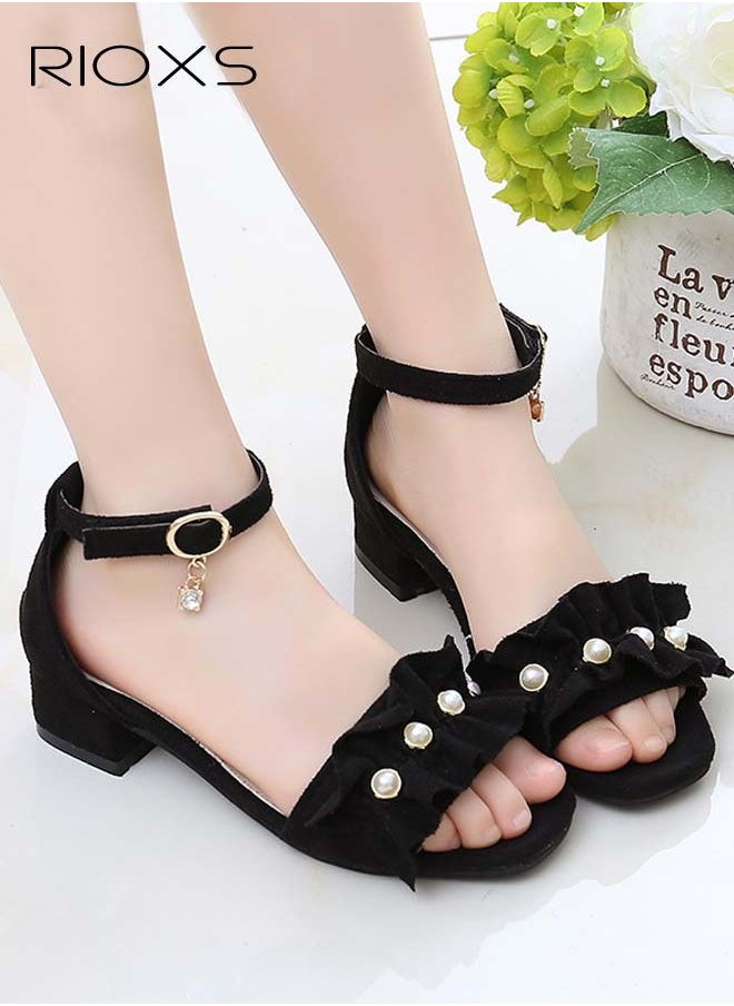 RIOXS Little Kids Girls Fashion Non-Slip Soft Sole Sandals Princess Adjustable Shoes Lightweight Breathable Ankle Strap Sandals  - Image 3