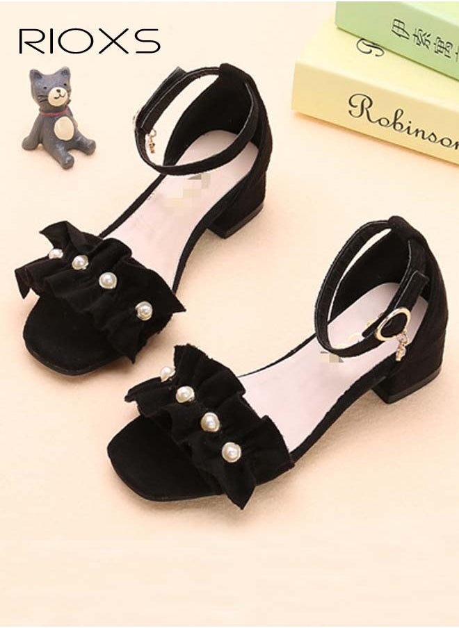 RIOXS Little Kids Girls Fashion Non-Slip Soft Sole Sandals Princess Adjustable Shoes Lightweight Breathable Ankle Strap Sandals  - Image 2