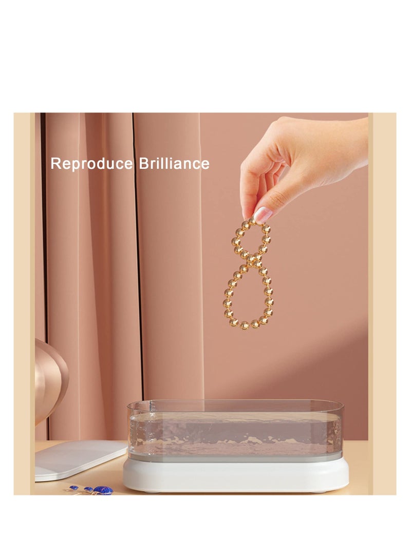 SOLARAE Portable Ultrasonic Cleaner Machine 47KHZ, Mini Jewelry Cleaner 450ml, Visualisation Jewelry Cleaner, Low Noise Ultrasonic Cleaner for Glasses Rings Pendant Bracelets Watches Shavers Dentures - Image 5