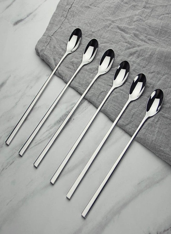 not available Long Handle Spoon, Coffee Stirrers, Ice Tea Spoon, Stainless Steel Iced Teaspoon for Mothers Milks Tea Mixing Cocktail Stirring Coffee Milkshake Cold Drink (20 cm, 6) - Image 4
