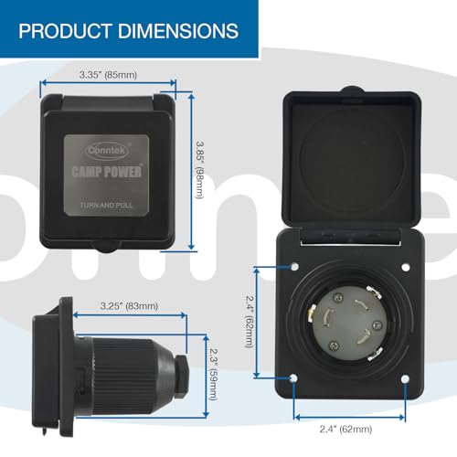 Conntek 30 Amp 125 Volt RV Marine Power Inlet - Image 3