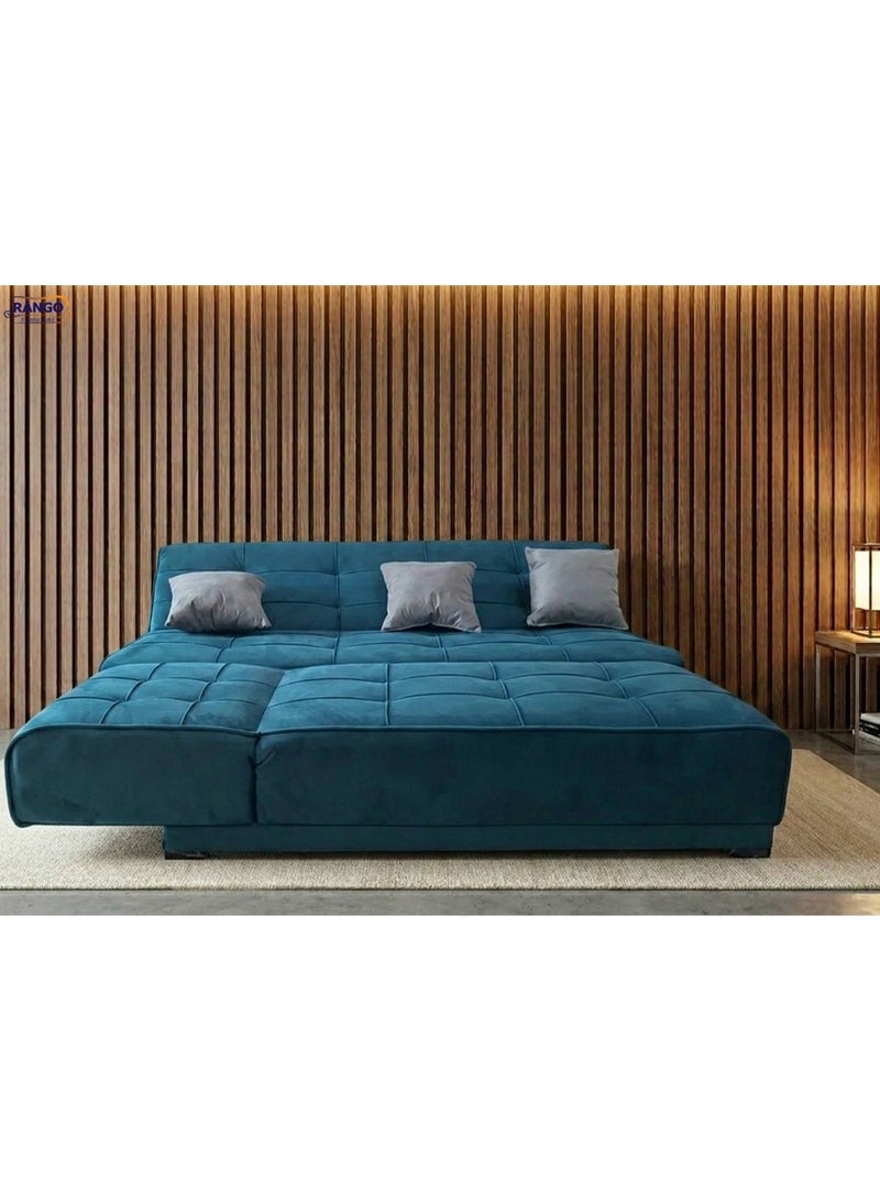رانجو ركنة سرير من رانجو للاثاث مقاس 2.60*1.65تستخدام في غرفة المعيشة وغرفة الضيوف والمساحات الصغيرة، تتحول الى سريركبير بالون البني - Image 3