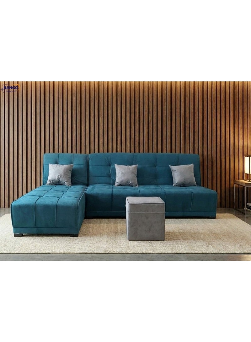 رانجو ركنة سرير من رانجو للاثاث مقاس 2.60*1.65تستخدام في غرفة المعيشة وغرفة الضيوف والمساحات الصغيرة، تتحول الى سريركبير بالون البني - Image 4