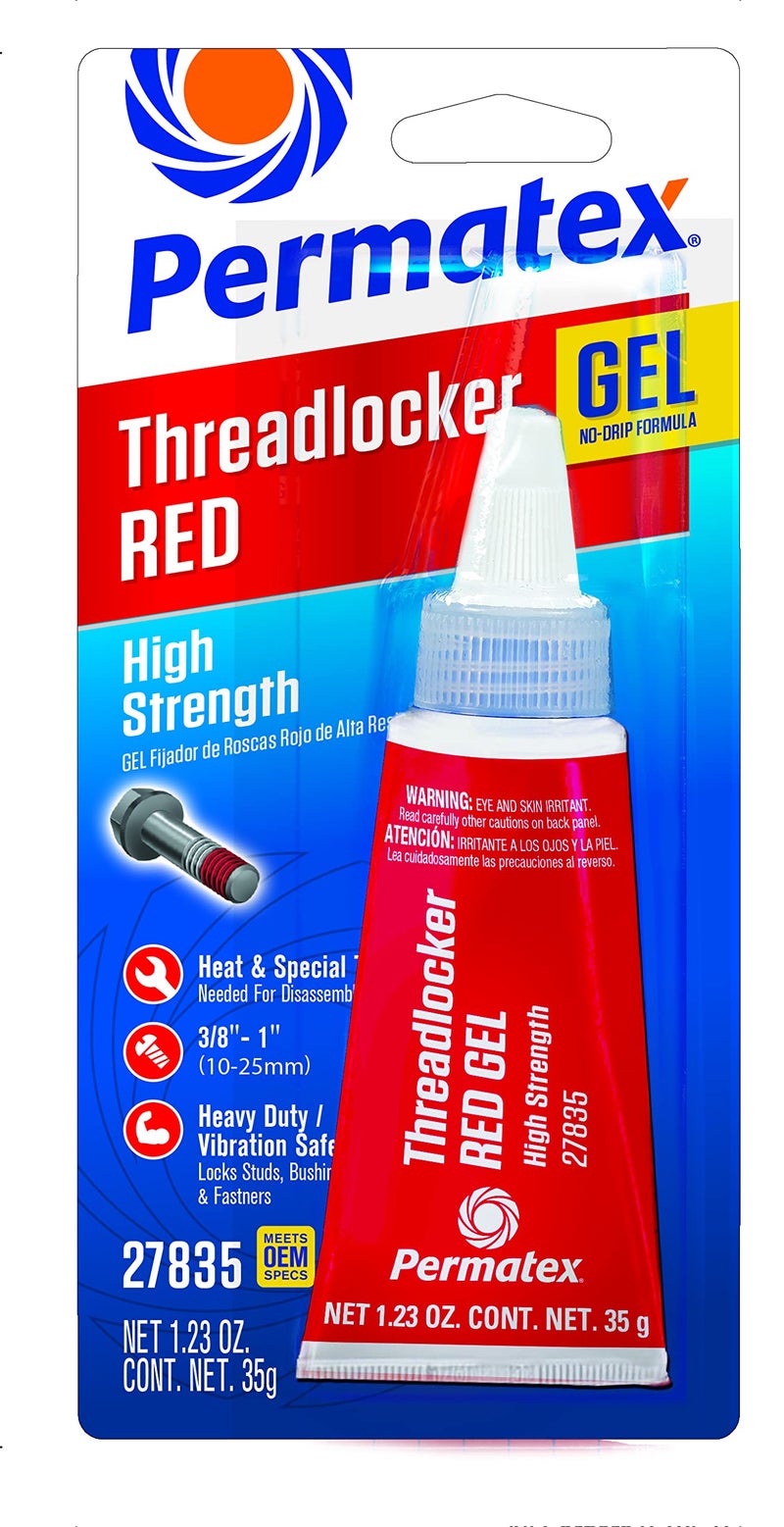Permatex 27835 High Strength Threadlocker Red Gel, 35g - Image 1