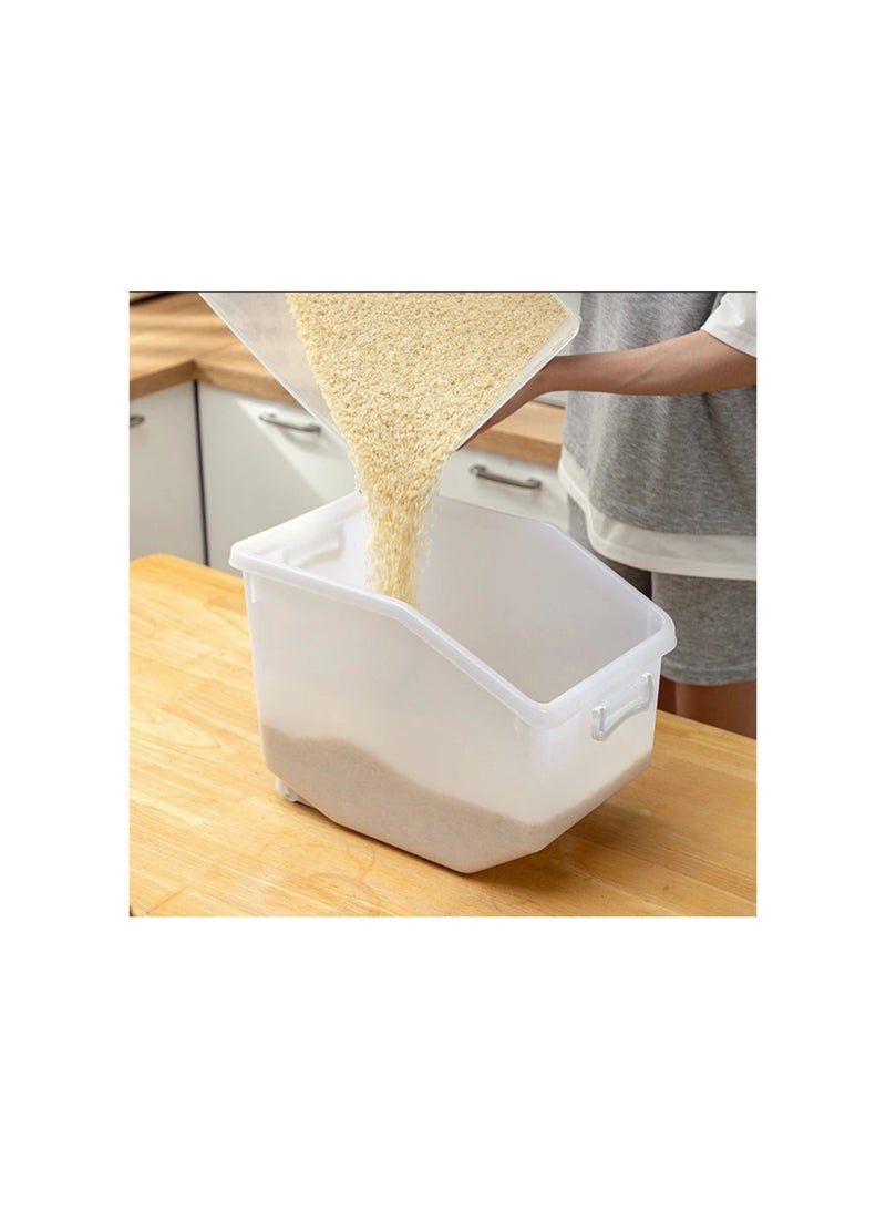 PICCASIO 15kg Rice Box Storage Container Airtight with Lid Large Capacity Cereals Dispenser Storage Box With Wheels and Cup for Pet Food Rice Grains Beans - Image 5