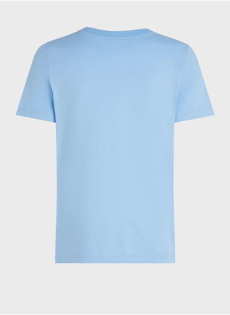 تومي هيلفيغر Crew Neck Logo T-Shirt