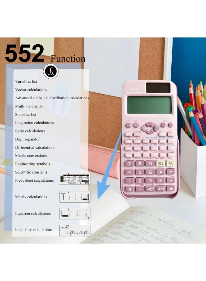 فكس - 991إكس آلة حاسبة علمية ، 552 وظائف الهندسة آلة حاسبة ، عالية الدقة 10+2 أرقام العرض ، مع انزلاق غطاء واق مزخرف لهاتف آيفون - للمدرسة ، الطلاب ، المعلمين ، مكتب ، الأعمال - Image 5