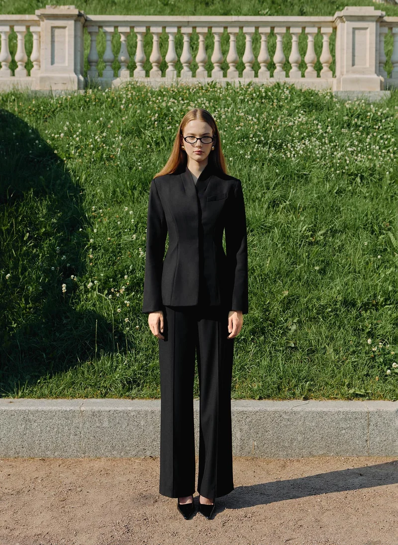 Lichi  Fitted jacket with high collar for Women | Best Price UAE