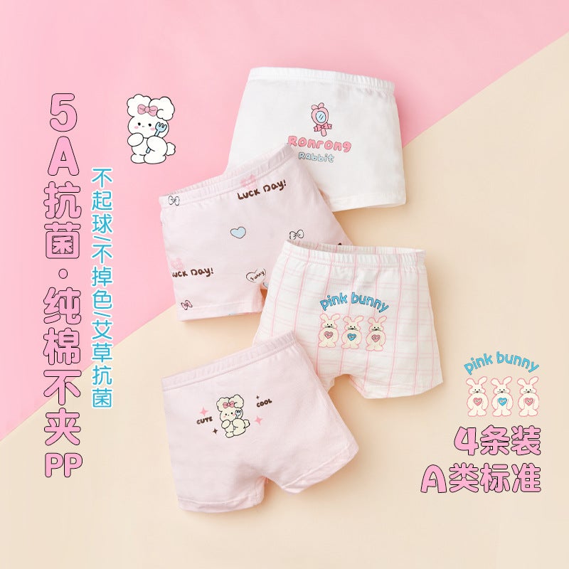 Cotton Girls Briefs Summer Cartoon Rabbit Kids Underwear sweetheart princess  - Image 4