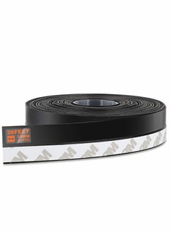 Excefore Silicone Seal Strip, 26 Feet Door Weather Stripping Strip Window Sealing Tape for Draft Stopper Adhesive Doors Windows and Shower Glass Gaps (Black, 45MM)  - Image 1