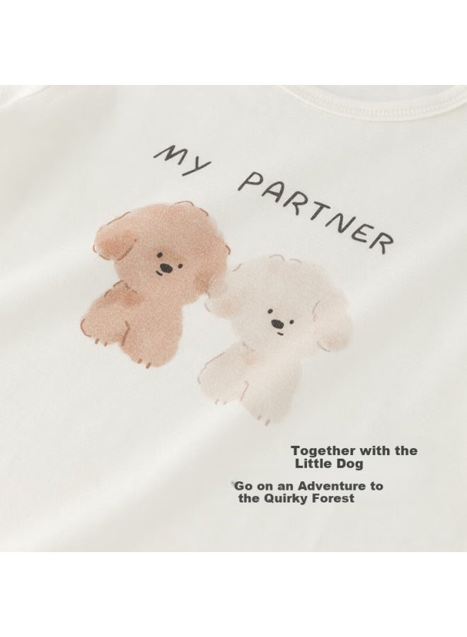 Guaiqixiong Baby Short-sleeve T-shirt, Summer Lightweight, Cartoon Pure Cotton, Infant Mosquito-proof Top, Children's Summer Clothing For Boys And Girls