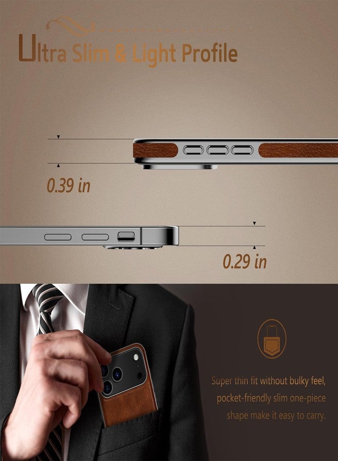 LOHASIC جراب جلدي فاخر من LOHASIC مصمم خصيصًا لهاتف iPhone 17 Pro، مزود بمغناطيس قوي متوافق مع MagSafe، متوفر باللون البني الداكن. - Image 4