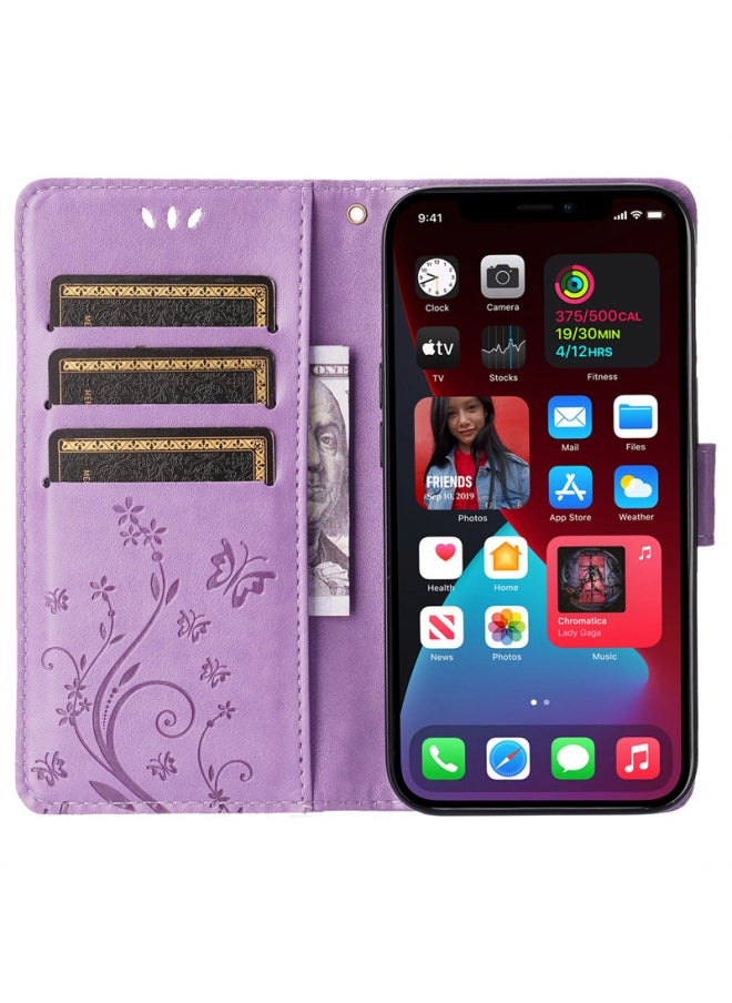 Generic - For Apple 16E15ProMax14SE4 Flip Leather Case 1312 Butterfly Embossed Protective Case For 7SE3-Color:Rose-Butterfly Holster-Applicable Model:iPhone11ProMax - Image 1