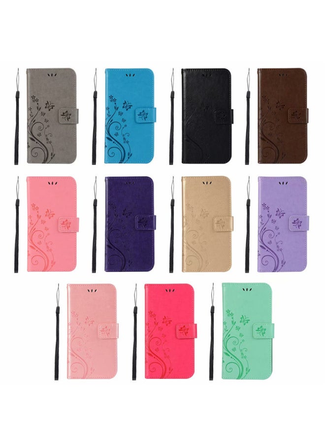 Generic - For Apple 16E15ProMax14SE4 Flip Leather Case 1312 Butterfly Embossed Protective Case For 7SE3-Color:Rose-Butterfly Holster-Applicable Model:iPhone11ProMax - Image 1