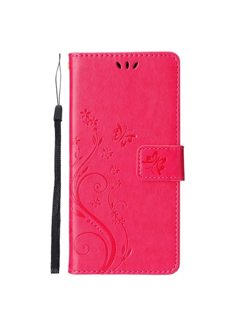 For Apple 16E15ProMax14SE4 Flip Leather Case 1312 Butterfly Embossed Protective Case For 7SE3-Color:Rose-Butterfly Holster-Applicable Model:iPhone11ProMax