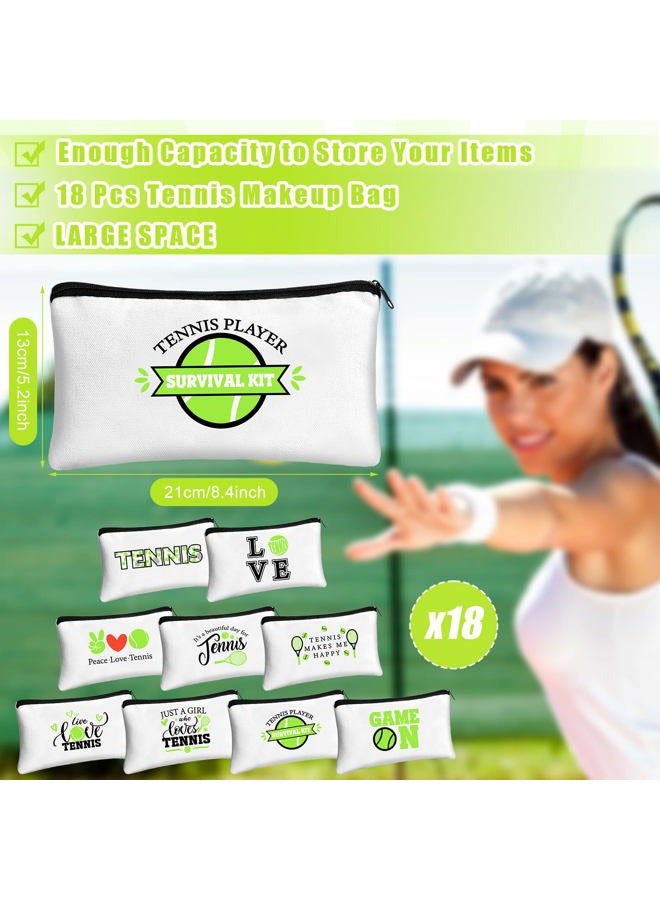 Kacctyen 18 Pcs Tennis Gifts for Women Tennis Accessories Pouch Bag with Zippers for Travel Player Team Birthday Gift - Image 3