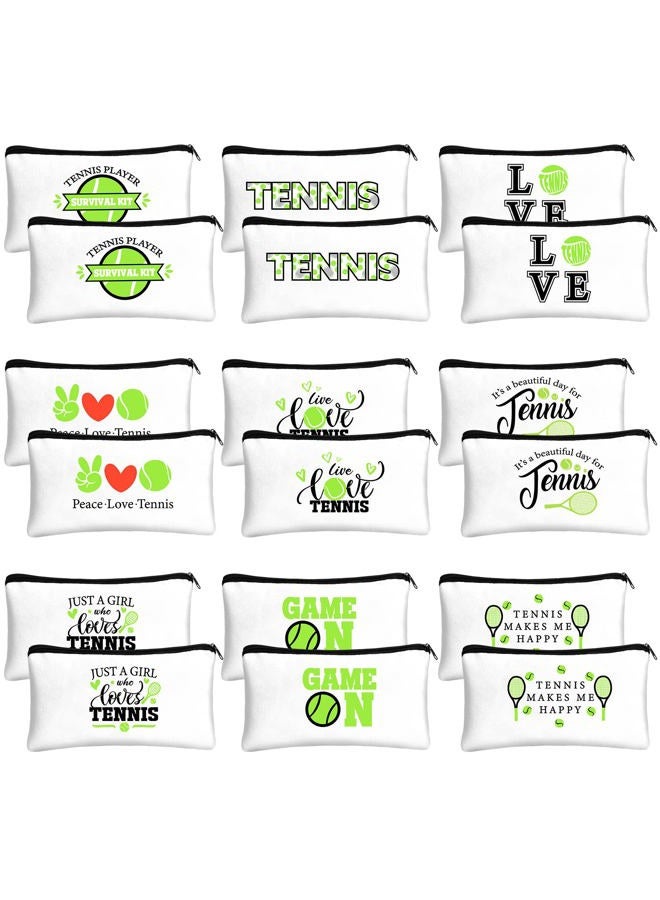 Kacctyen 18 Pcs Tennis Gifts for Women Tennis Accessories Pouch Bag with Zippers for Travel Player Team Birthday Gift - Image 1