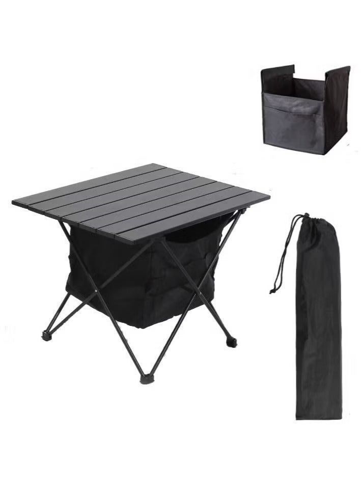 Captaintech Folding Camping Table Ultralight Aluminum Travel Table with Storage Pocket Bag Roll Up Compact Backpacking Table Collapsible Side Table Beach Desk Large Portable BBQ Table for Outdoor Picnic Backyard - Image 2