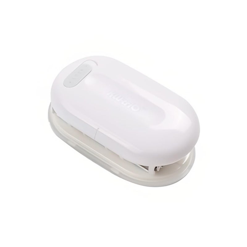 White Mini 3 Hole Paper Punch Handheld 5.5mm Aperture 5 Sheet Capacity Notebook: - Image 1