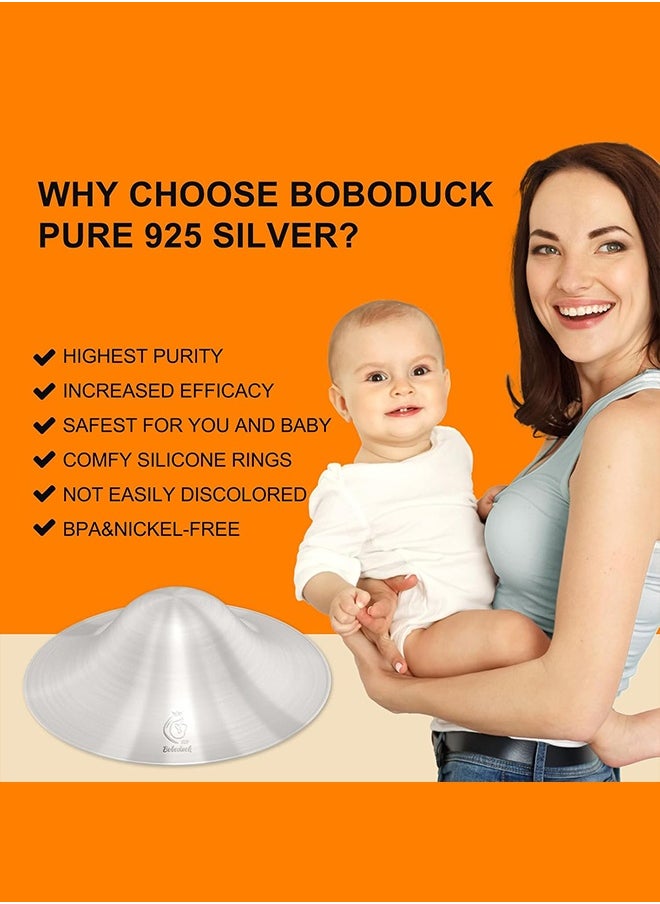 925 Silver Nursing Cups Original Perforated Breathable Design, 920 Silver Nipple Cover for Breastfeeding Essential, Silver Nipple Shield for Nursing Newborn, Metal Nipple Shields, Regular Size