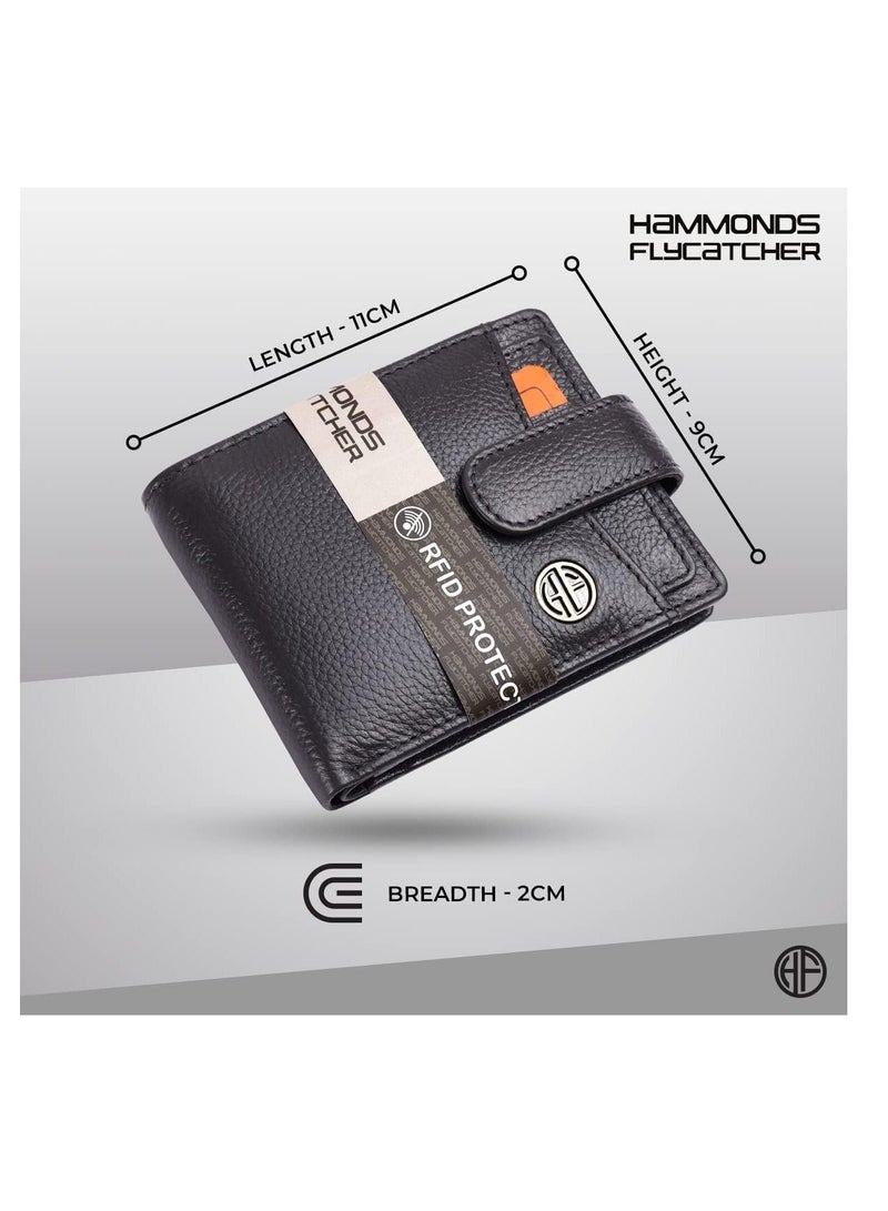HAMMONDS FLYCATCHER Leather Wallet for Men - RFID Protected Leather Purse for Men, Money Purse for Men - 5 Card Slots, Coin Pocket, Hidden Pockets, Metal Snap Button | Grey | BTYJ - Image 3