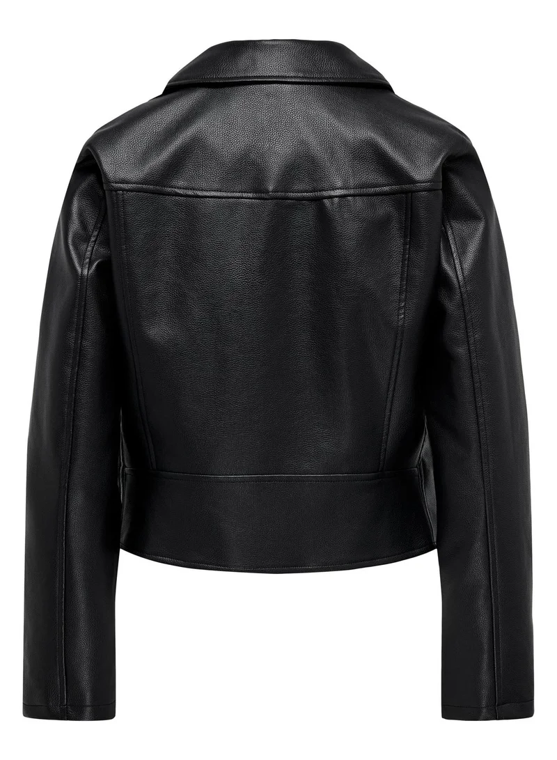 Jacqueline de Yong Belted Zip Through Pu Jacket