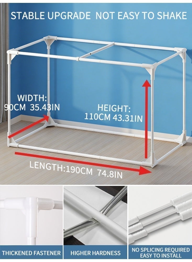 نامالو ناموسية سرير بنمط مظلة، ستارة سرير، حماية من الخصوصية، حماية من البعوض والحشرات، تعتيم كامل، نسيج كتان فريد، تصميم بلون موحد، مثالية للأسرة المفردة وغرف النوم - Image 4