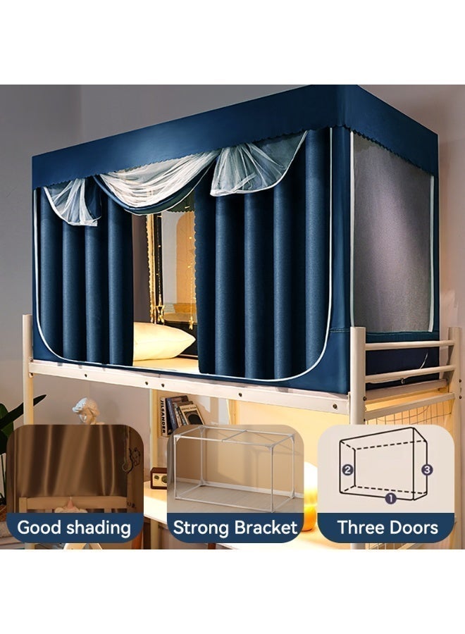 نامالو ناموسية سرير بنمط مظلة، ستارة سرير، حماية من الخصوصية، حماية من البعوض والحشرات، تعتيم كامل، نسيج كتان فريد، تصميم بلون موحد، مثالية للأسرة المفردة وغرف النوم - Image 1