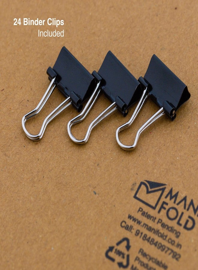 MANIFOLD File Folder with Spine + Binder Clips | Pack of 12 | A4 Size (270 GSM) | Holds Up to 30 Sheets| Durable | Eco-Friendly | Multi-Purpose | Locking Sleeve for Office, School, and Home - Image 3
