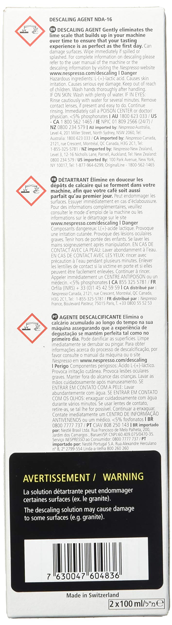Nespresso Descaling Solution, Fits all Models, 2 Packets - Image 3
