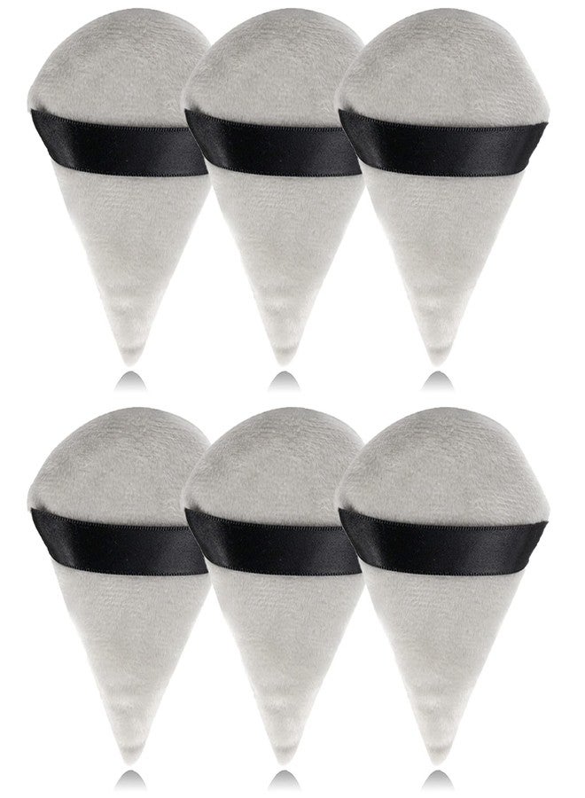 Topwon Triangle Powder Puff, Velour Makeup Sponge for Face Wet Dry Loose Powder, Cosmetic Foundation Blending Sponges - Set of 6,Grey - Image 1