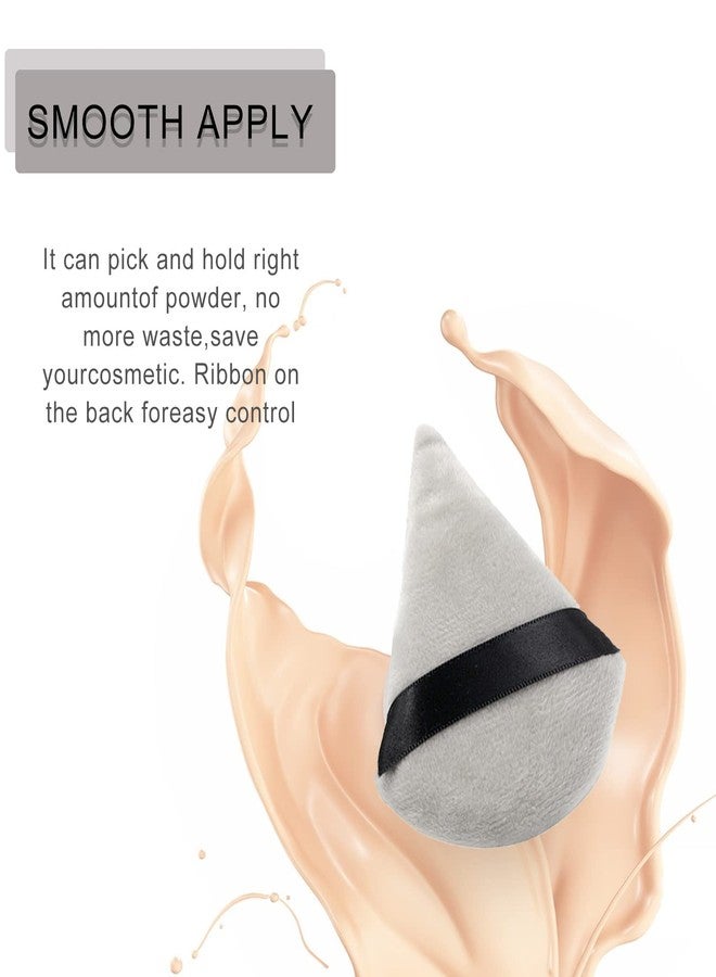 Topwon Triangle Powder Puff, Velour Makeup Sponge for Face Wet Dry Loose Powder, Cosmetic Foundation Blending Sponges - Set of 6,Grey - Image 4