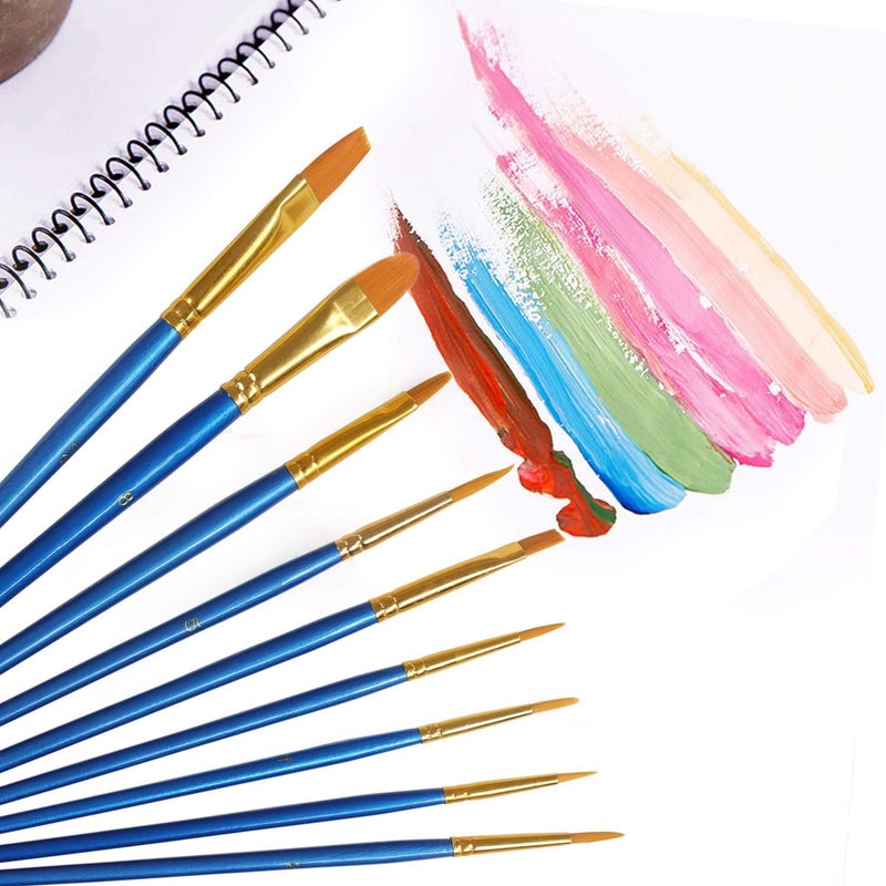 AROIC Acrylic Paint Brush Set, 5 Packs / 50 pcs Nylon Hair Brushes for All Purpose Oil Watercolor Painting Artist Professional Kits - Image 4
