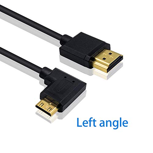 Duttek Thin Mini HDMI to HDMI Coiled Cable 1FT-4Ft, Ultra Slim & Flexible Soft Left Angled HDMI to Mini HDMI Cable Supports 3D/4K@60Hz for HDTV, Tablet, Camera and Camcorder - Image 2