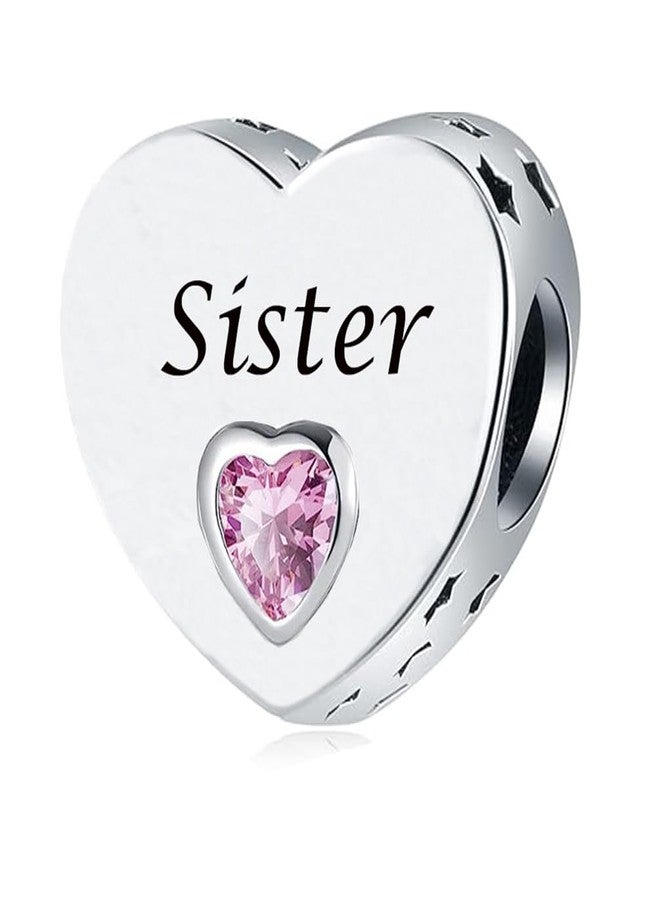 OutstandLong Sister Heart Charm for Pandora Bracelets Always There Charm - Image 1