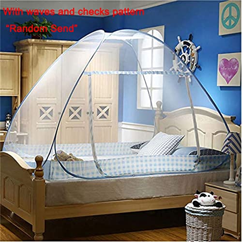 CdyBox Folding Mosquito Net Tent Canopy Curtains for Beds Home Bedroom Decor (Blue, 1.8X2.0m) - Image 2