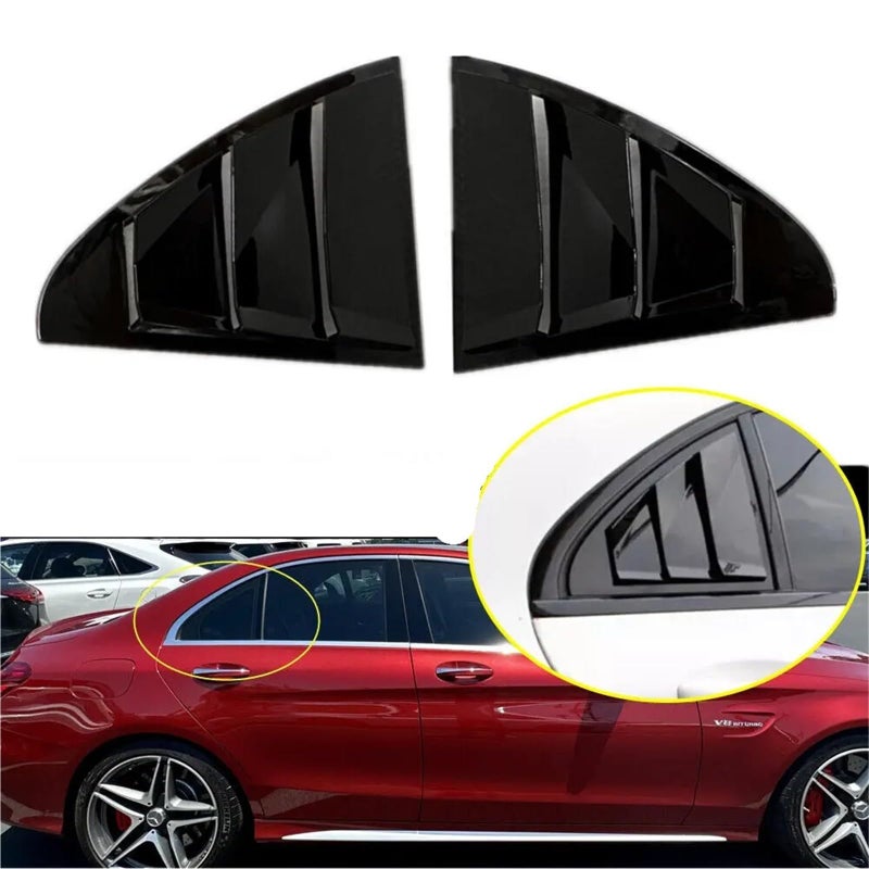 Rear Window Louver ABS Carbon Fiber Cover For Benz C Class W205 2015 2021 - Image 5