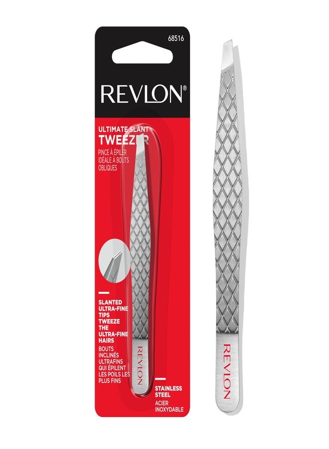 Revlon Ultimate Slant Tweezer, Hand-Finished Ultra-Fine Tips for Precise Hair Removal, Perfect for Tweezing The Tiniest Hairs, Made With Stainless Steel, 1 count - Image 1